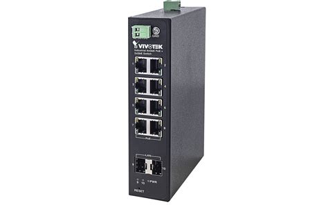 VIVOTEK Industrial 8xGE PoE + 2xGE SFP Switch -40-75 degrees; No Power Supply 